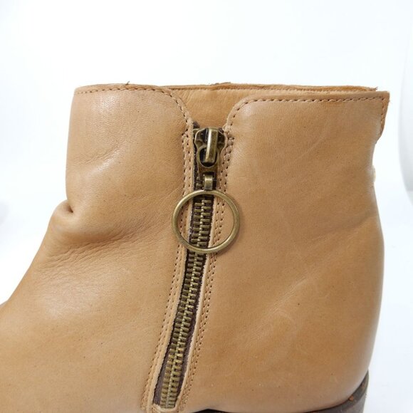 Beek Quail Slouchy Zip Bootie Size 8 Saddle Brown Leather Zipper Handmade NEW - Picture 12 of 16